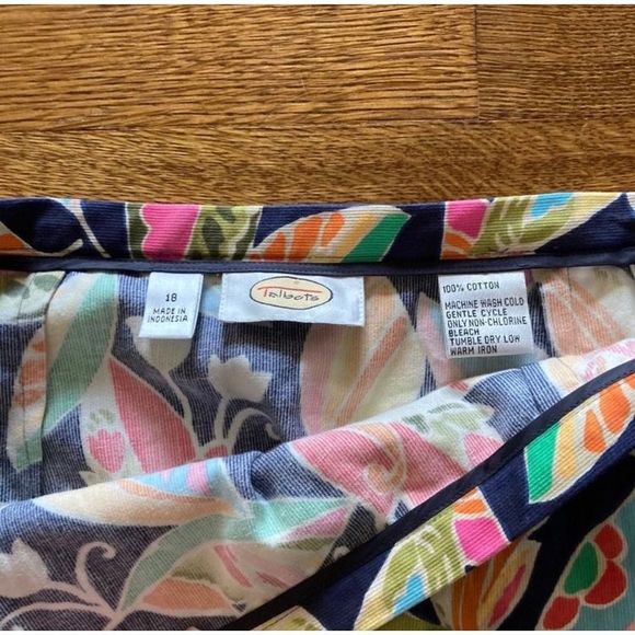 Talbots Corduroy Botanical Skirt Plus Size 18 EUC - Picture 3 of 6